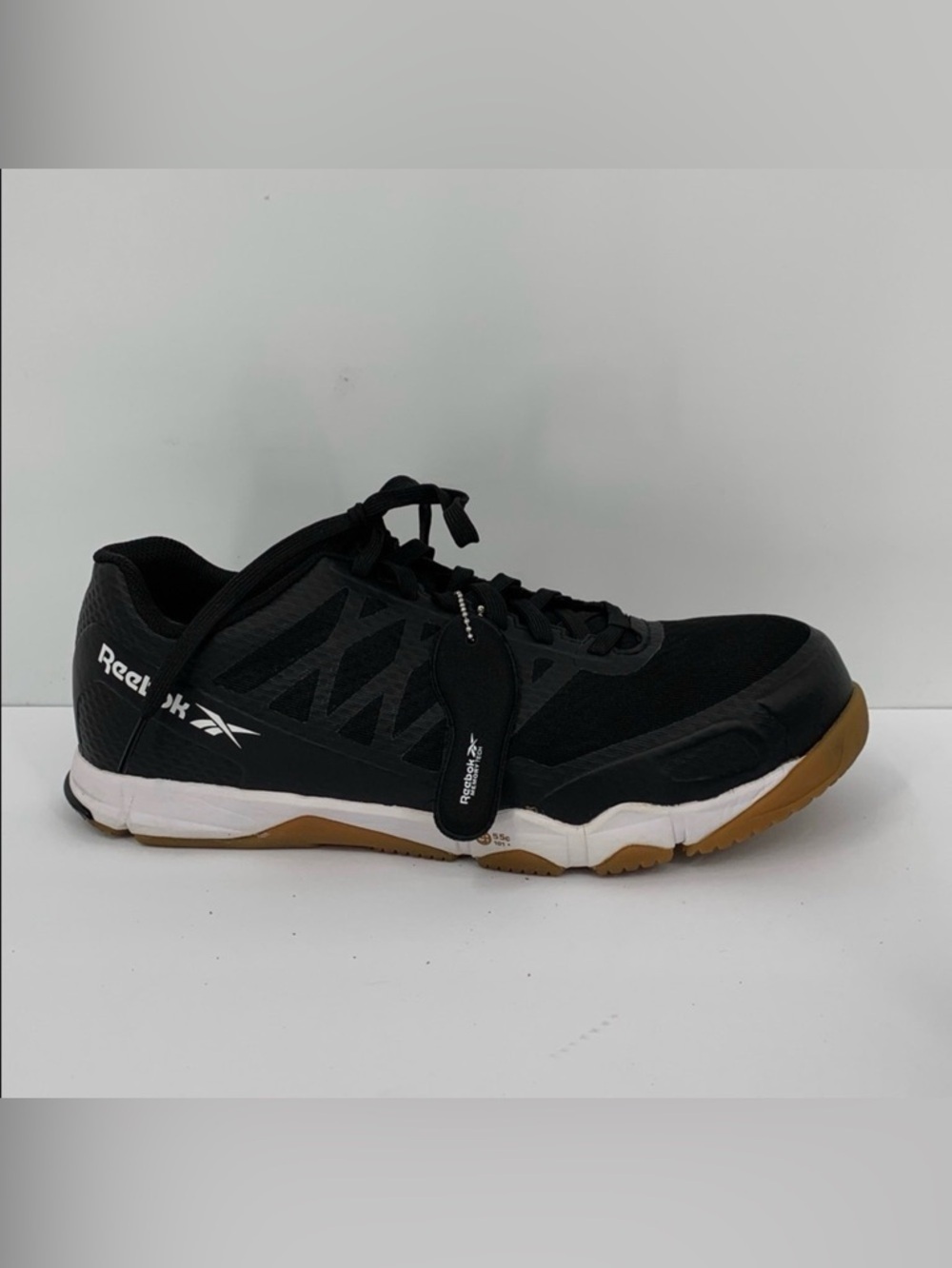 Reebok Speed TR work shoe sneaker black composite safety toe black men 9.5 WIDE